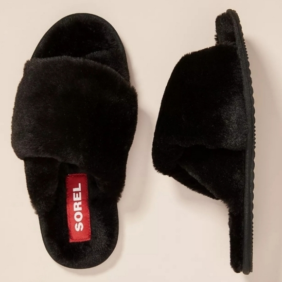 Sorel Black Mail Run Slippers - Picture 1 of 9